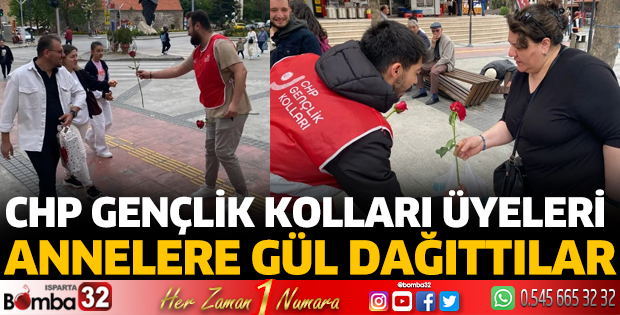 CHP'li gençlerden annelere gül