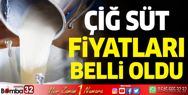 Çiğ süt fiyatları belli oldu