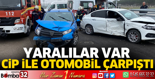 Cip ile otomobil çarpıştı 