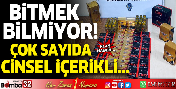 Çok sayıda cinsel içerikli ürün ele geçirildi