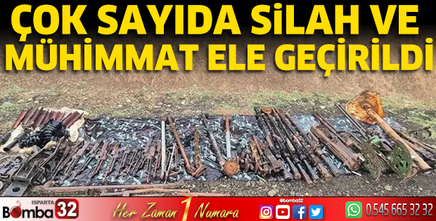 Çok sayıda silah ve mühimmat ele geçirildi