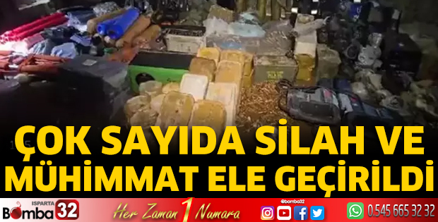 Çok sayıda silah ve mühimmat ele geçirildi