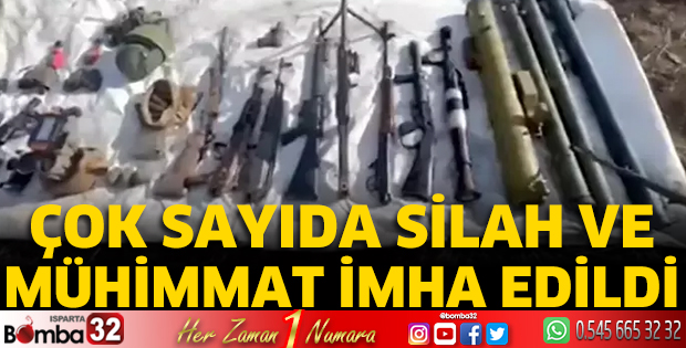 Çok sayıda silah ve mühimmat imha edildi