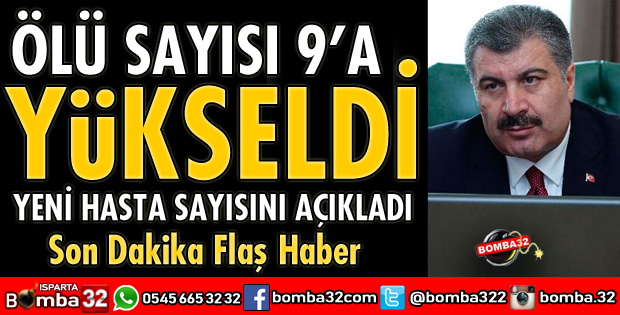 CORONAVİRÜSTEN ÖLENLERİN SAYISI 9 OLDU