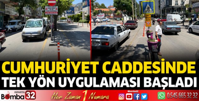 Cumhuriyet Caddesi'nde tek yön uygulaması başladı