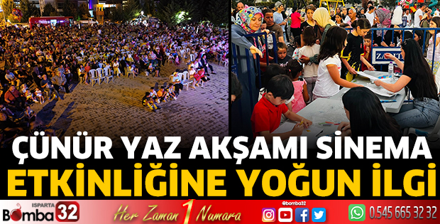 Çünür Yaz Akşamı Sinema Etkinliğine yoğun ilgi