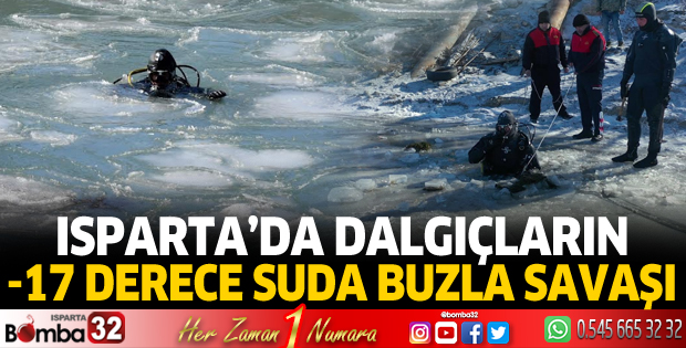 Dalgıçların şehrin içme suyu için eksi 17 derecedeki suda buzla savaşı