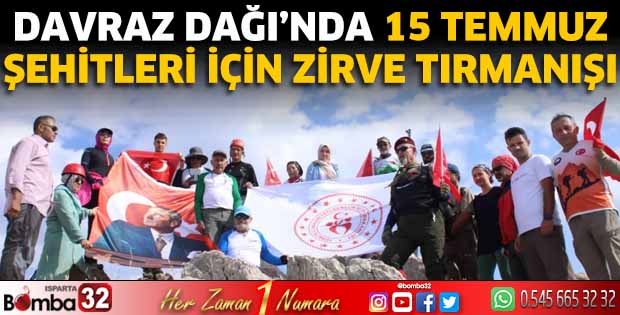Davraz Dağı’nda 15 Temmuz şehitleri için zirve tırmanışı