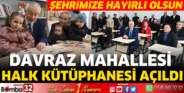 Davraz Mahallesi Halk Kütüphanesi açıldı