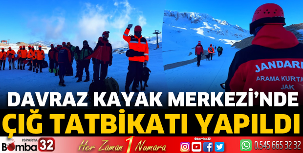 Davraz’da çığ tatbikatı yapıldı