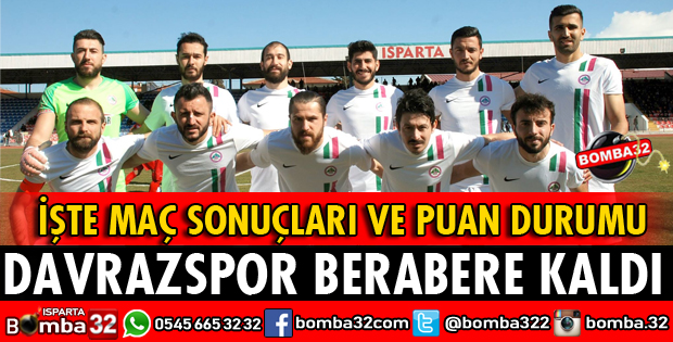 DAVRAZSPOR EVİNDE BERABERE KALDI