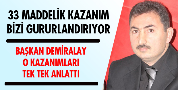 DEMİRALAY GURURLUYUZ DEDİ