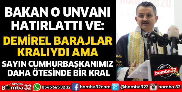 DEMİREL BARAJLAR KRALIYDI AMA SAYIN CUMHURBAŞKANIMIZ DAHA ÖTESİNDE BİR KRAL