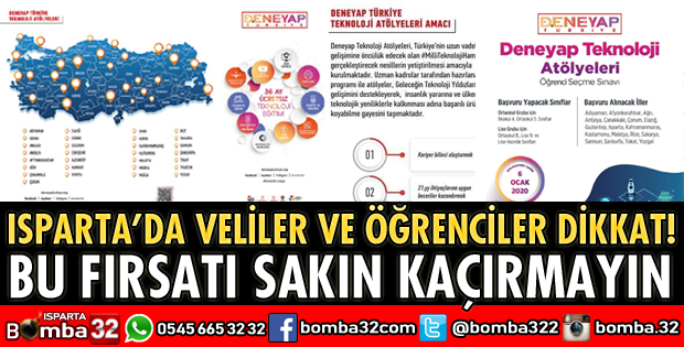 DENEYAP SINAV BAŞVURULARINDA SON GÜN