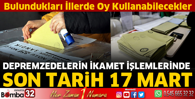 Depremzedelerin ikamet işlemlerinde son tarih 17 Mart