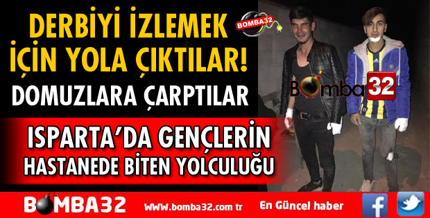 DERBİYİ İZLEMEK İÇİN YOLA ÇIKTILAR DOMUZ SÜRÜSÜNE ÇARPTILAR