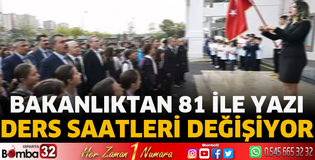 Ders saatleri değişiyor
