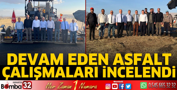 Devam eden asfalt çalışmaları incelendi