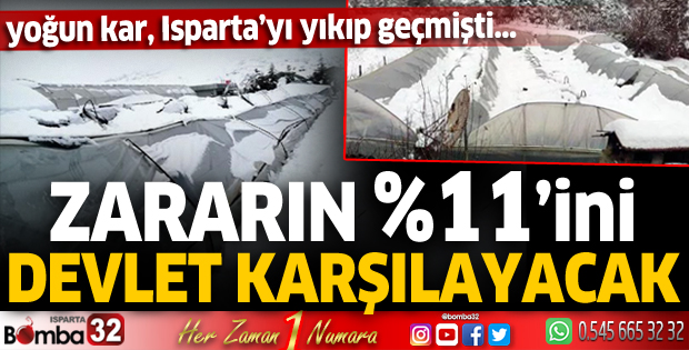 Devlet, Isparta'daki zararın yüzde 11’ini karşılayacak