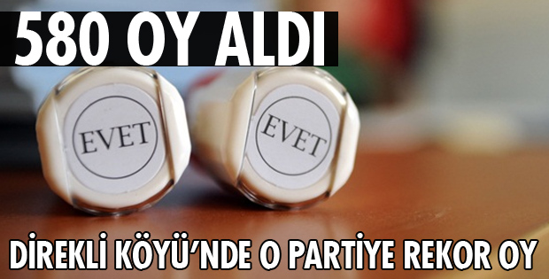 DİREKLİ KÖYÜ'NDE AK PARTİ'YE REKOR OY