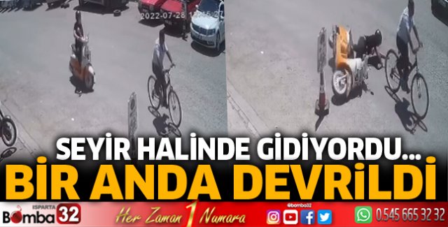 Direksiyon hakimiyetini kaybeden sürücü zor anlar yaşadı