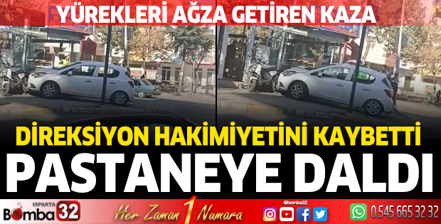 Direksiyon hakimiyetini kaybetti, pastaneye daldı