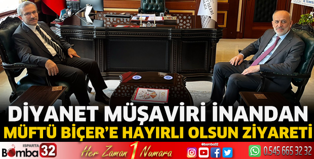 Diyanet Müşaviri İnandan Müftü Biçer’e hayırlı olsun ziyareti