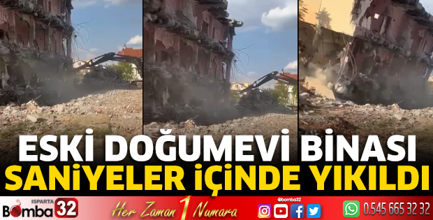 Doğumevi binası saniyeler içinde yıkıldı