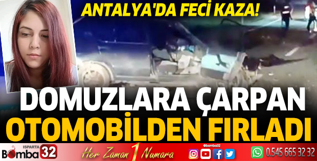Domuzlara çarpan otomobilden fırladı
