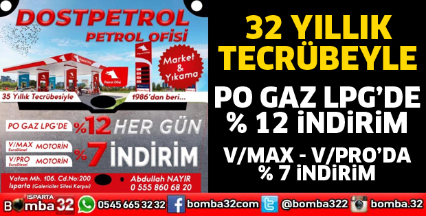 DOST PETROL'DE İNDİRİM