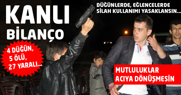 Düğünlerde, eğlencelerde silah kullanımı yasaklansın…