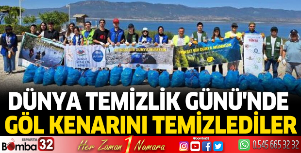 Dünya Temizlik Günü'nde göl kenarını temizlediler