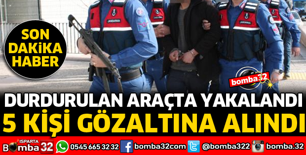 DURDURULAN ARAÇTA ELE GEÇİRİLDİ