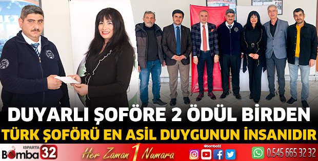Duyarlı şoföre 2 ödül birden