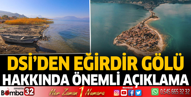 Eğirdir Gölü hakkında önemli açıklama