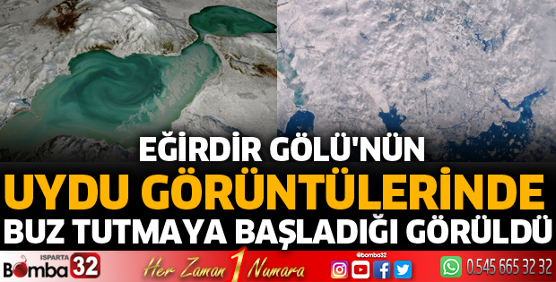 Eğirdir Gölü'nün buz tutmaya başladığı görüldü