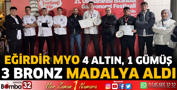 Eğirdir MYO 4 Altın, 1 Gümüş 3 Bronz Madalya aldı