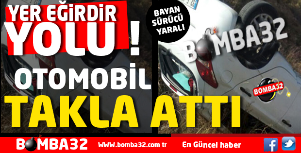 EĞİRDİR YOLUNDA KAZA: OTOMOBİL TAKLA ATTI