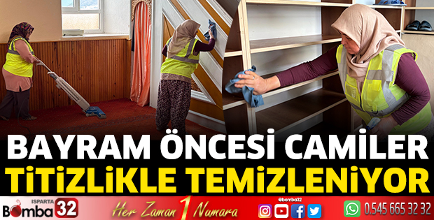 Eğirdir’de camilerde temizlik çalışması