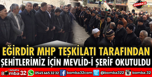 EĞİRDİR’DE ŞEHİTLERİMİZ İÇİN GIYABİ CENAZE NAMAZI KILINDI