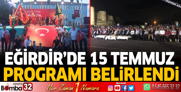 Eğirdir'de 15 Temmuz programı belirlendi