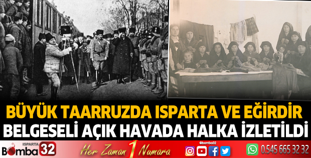 Eğirdir'de açık havada belgesel gösterimi yapıldı