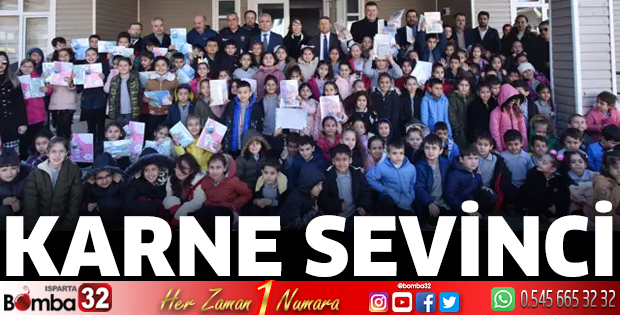 Eğirdir'de öğrencilerin karne sevinci