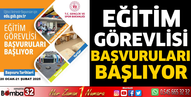 Eğitim görevlisi başvuruları başlıyor