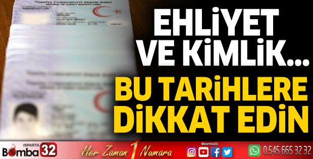 Ehliyetler bu yıl sonuna kadar, nüfus cüzdanları ise 31 Aralık 2023'e kadar yenilenecek 
