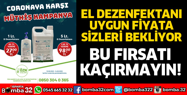 EL DEZENFEKTANINDA KAÇIRILAMAYACAK FIRSAT