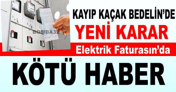 Elektrik Faturasında Kötü Haber!