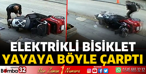 Elektrikli bisiklet yayaya çarptı