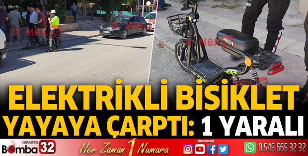 Elektrikli bisiklet yayaya çarptı