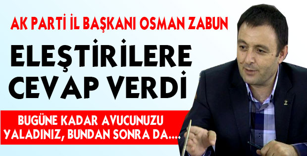 ELEŞTİRİLERE CEVAP